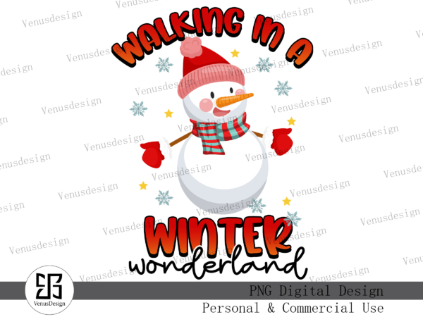Walking in a winter wonderland png t shirt design for sale