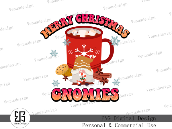 Merry christmas gnomies sublimation t shirt designs for sale