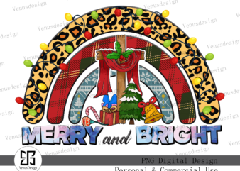 Merry And Bright Christmas Sublimation