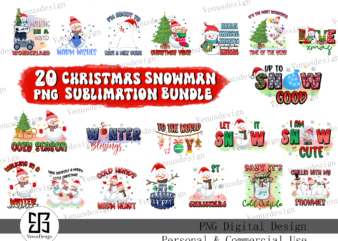 Christmas Snowman Sublimation Bundle t shirt vector file