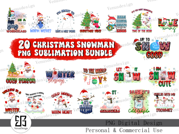 Christmas snowman sublimation bundle t shirt vector file