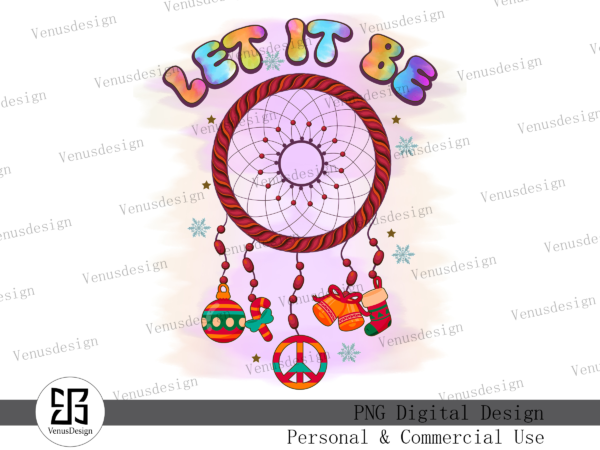 Let it be christmas sublimation t shirt vector graphic