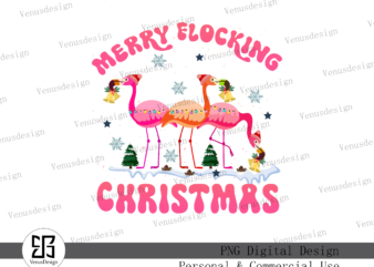 Merry Flocking Christmas Sublimation t shirt designs for sale