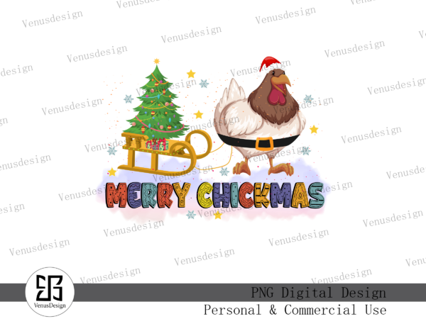 Merry chickmas sublimation t shirt designs for sale