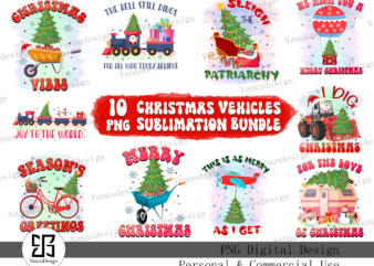 Christmas Vehicles Sublimation Bundle