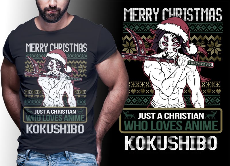 CHRISTMAS ANIME DEMON SLAYER TSHIRT DESIGNS BUNDLE