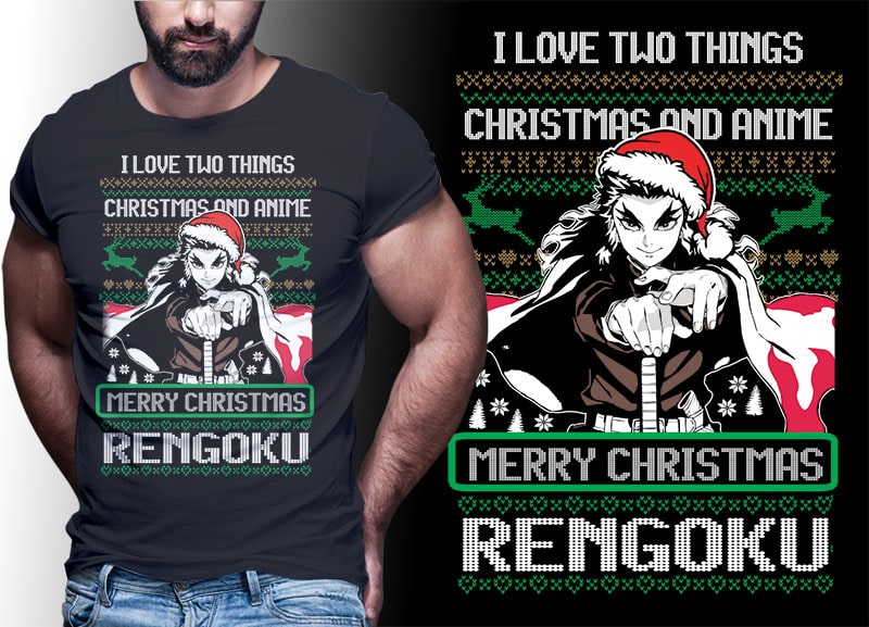 CHRISTMAS ANIME DEMON SLAYER TSHIRT DESIGNS BUNDLE