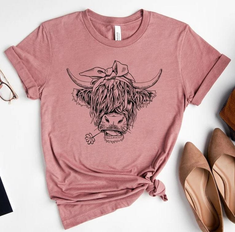 Cute Cow Shirt or Tank Top, Cow Shirt For Mom, Highland Cow Shirt, Cow ...