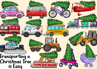 Christmas Tree On Car PNG Bundle