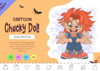 Halloween Mascot Chucky Doll. T-Shirt.