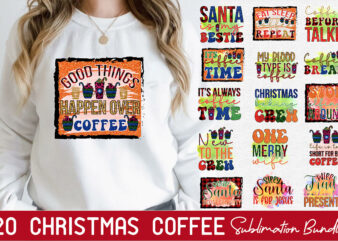 Christmas Coffee Sublimation Bundle t shirt vector file