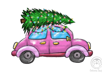 Christmas On Vintage Car PNG