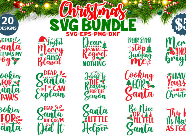 Christmas svg bundle t shirt vector illustration