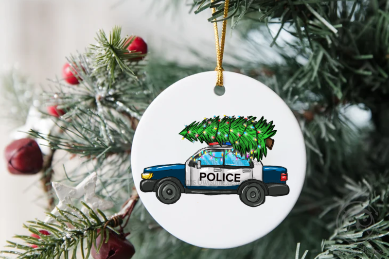 Christmas Tree On Police Car PNG