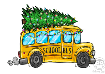 Christmas Tree On School Bus PNG