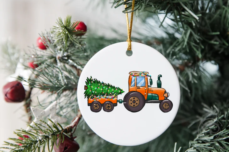 Christmas Tree On The Tractor PNG