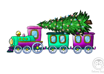 Christmas Tree On The Train PNG