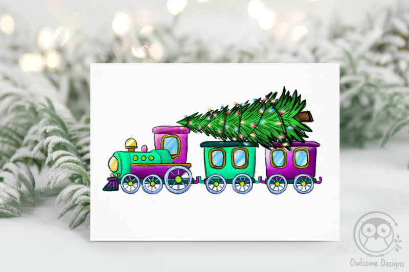 Christmas Tree On The Train PNG
