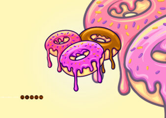 Cute ring donuts cartoon svg