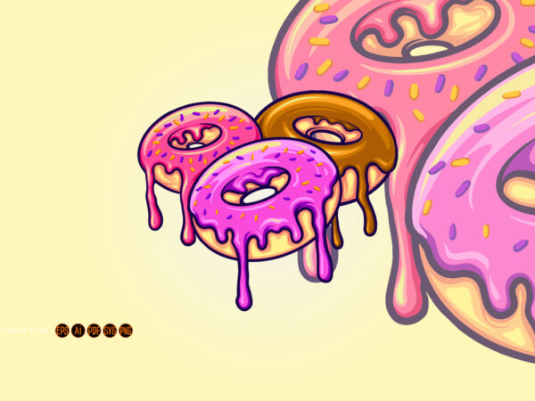 Cute ring donuts cartoon svg t shirt vector file