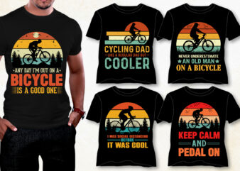 Cycling Bicycle T-Shirt Design Bundle