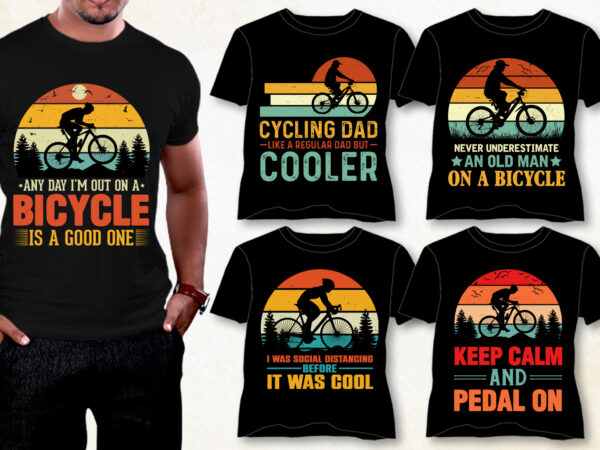 Cycling bicycle t-shirt design bundle