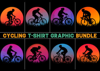 Cycling Sunset T-Shirt Design Graphic Bundle,Cycling,Cycling T-Shirt Design Graphic,Cycling Retro Vintage Sunset,Cycling Sunset T-Shirt Graphic Vector,Cycling Sunset T-Shirt Design.T-Shirt Design Vector,T-Shirt Design Graphic,Cycling Silhouette,Cycling Vector,Cycling TShirt,Cycling T-Shirt Design