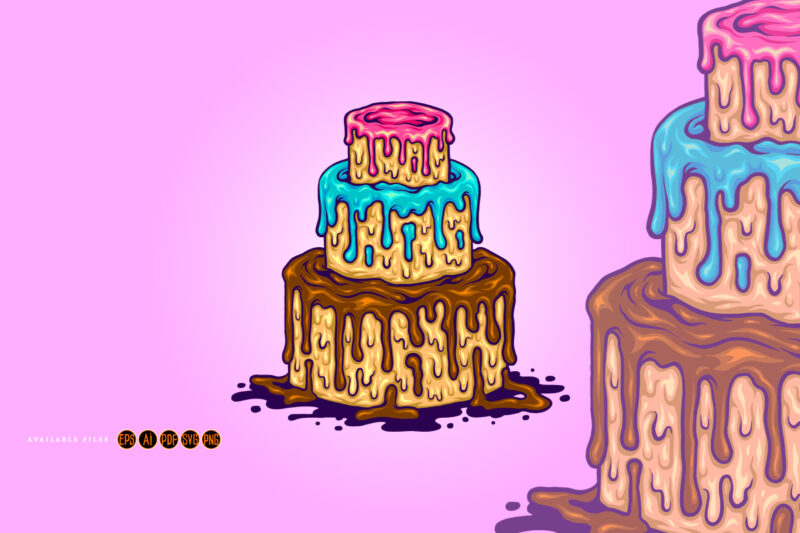 Delicious chocolate birthday cake svg