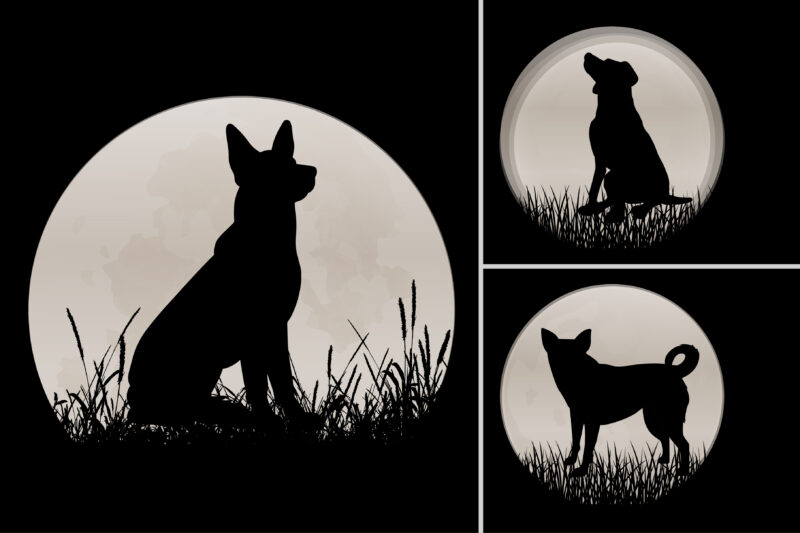 t-shirt vector Dog Cat Sunset T-Shirt Design Graphic Bundle