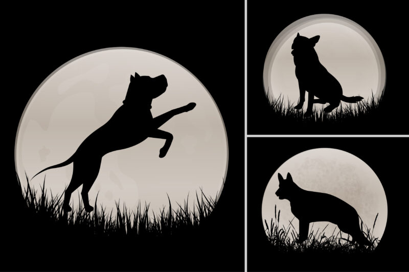 t-shirt vector Dog Cat Sunset T-Shirt Design Graphic Bundle