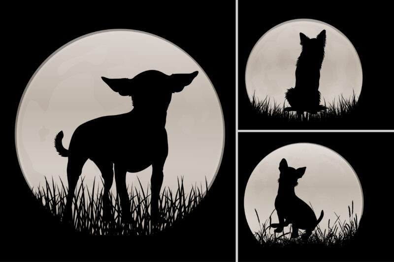 Cat Dog Sunset Graphic Background for T-Shirt Design