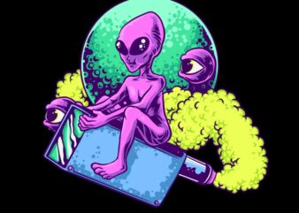 Alien vape t shirt vector