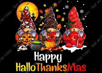 Happy Hallothanksmas Gnomes Halloween Thanksgiving Christmas Png, Happy Hallothanksmas Gnomes Png, Gnome Thanksgiving Png, Gnome Christmas Png
