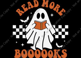 Read More Booooks Svg, Booooks Ghost Read More Books Svg, Funny Teacher Halloween Svg, Ghost Read Book Svg, Halloween Svg, Ghost Svg