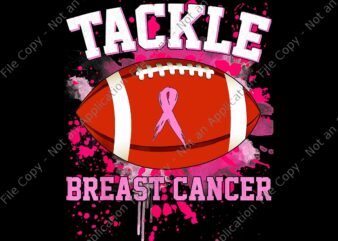 Tackle Football Pink Ribbon Breast Cancer Awareness Png, Tackle Breast Cancer Png, Football Pink Ribbon Png, Tackle Football Png