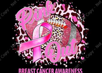 Leopard Pink Out Football Tackle Breast Cancer Png, Pink Out Football Png, Football Tackle Png, Football Ribbon Breast Cancer Png