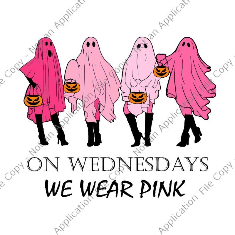 On Wednesday We Wear Pink Ghost Svg, Mean Girls Ghost Svg, Girls Halloween Svg