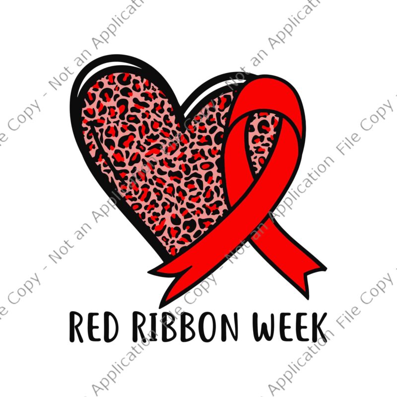 We Wear Red For Red Ribbon Week Awareness Svg, Red Ribbon Week Svg, Ribbon Awareness Svg
