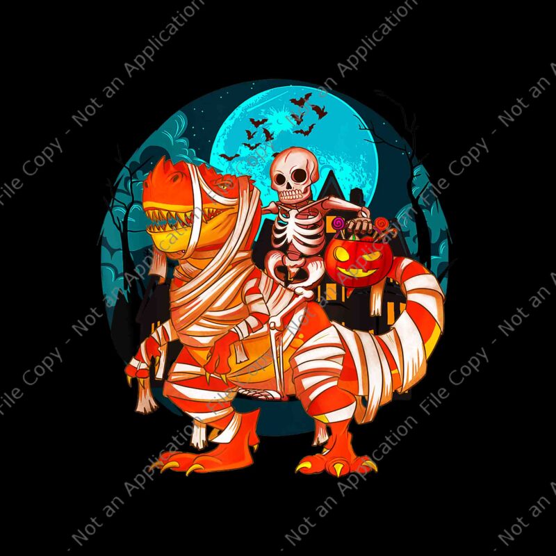 Skeleton Riding Mummy Dinosaur T rex Halloween Png, T rex Halloween Png, Skeleton Riding Dinosaur Png, Dinosaur Halloween Png