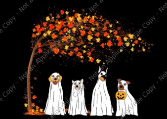 Halloween Ghost Dog Retro Spooky Season Thanksgiving Png, Ghost Dog Season Png, Dog Autum Png