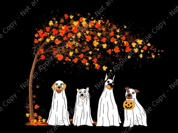 Halloween ghost dog retro spooky season thanksgiving png, ghost dog season png, dog autum png graphic t shirt
