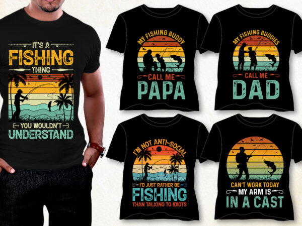 Fishing t-shirt design bundle