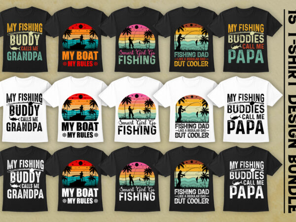 Fishing t-shirt design bundle