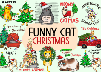Funny Cat Christmas Sublimation Bundle t shirt graphic design