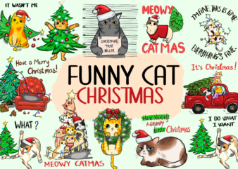 Funny Cat Christmas Sublimation Bundle