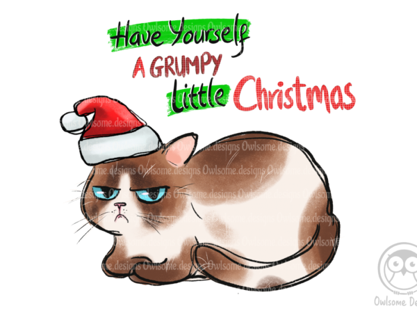 Christmas cat sublimation t shirt vector file