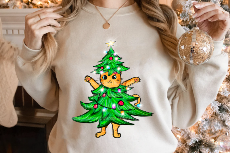 Funny Christmas cat sublimation