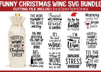 Funny Christmas Wine SVG Bundle t shirt graphic design