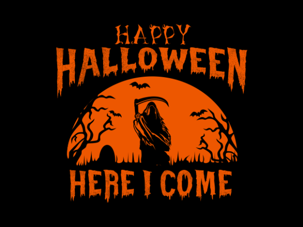 Grim reaper halloween t shirt design template