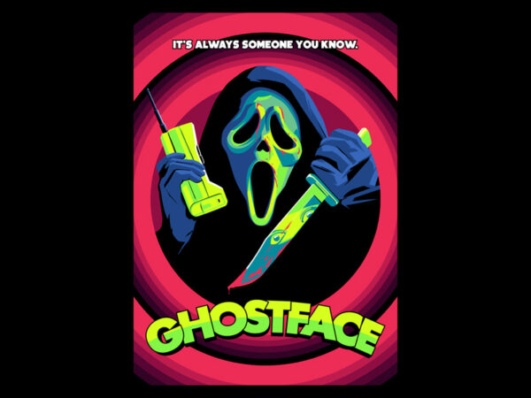 Ghostface tunes t shirt design template